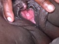 Squeezing my tight wet hole, getting ready for Daddy's visit 📆👈🏾💦