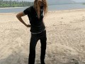 Shameless Blonde Girl Getting Naked & Changing Cloths on Public Beach