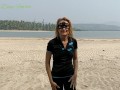 Shameless Blonde Girl Getting Naked & Changing Cloths on Public Beach