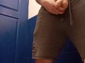Hung jock loud piss in the gym toilet