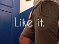 Hung jock loud piss in the gym toilet
