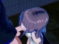 Fujinomiya Neko sucks dick then gets a facial (All Worlds Alliance Hentai)