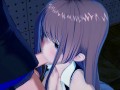 Fujinomiya Neko sucks dick then gets a facial (All Worlds Alliance Hentai)
