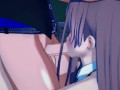 Fujinomiya Neko sucks dick then gets a facial (All Worlds Alliance Hentai)