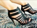 Black sandals and see through lingerie for your pleasure