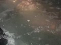 Sneak peak of my wife’s tits in our backyard hot tub tonight