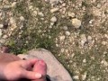 She held my cock for me to go pee on some bushes outside near a pond in the woods