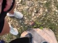 She held my cock for me to go pee on some bushes outside near a pond in the woods