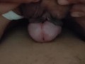 Panties rubbing my boyfriend's cock and cum. Ele gosta da minha calcinha e eu adoro a sua pica