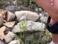She Sat Down on a Rock to Pee and it was so Hot to watch