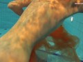 Blonde super tight teen Nastya underwater