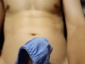 タカちゃん（26）の爽やかブルーのパンツに大量パンコキ射精