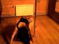 Sexy brunette  does Pole dance