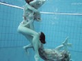 Two dressed beauties underwater Anna Netrebko and Lada Poleshuk