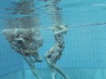 Two dressed beauties underwater Anna Netrebko and Lada Poleshuk