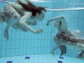 Two dressed beauties underwater Anna Netrebko and Lada Poleshuk