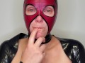 Fan Paid Custom Video: Gagging - Watch a sexy latex slut suck and gag on her fingers and dildos!