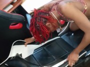 Got horny uploading more content. Deepthroat sloppy head from a fun red dread head. Slimthick