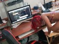 Fucking in the office on a small table. Big booty freak