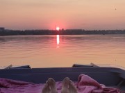 In wonderful weather, a magical sunset