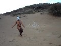 38dd tits teen slut walks naked on beach