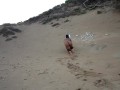 38dd tits teen slut walks naked on beach
