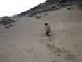 38dd tits teen slut walks naked on beach