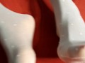 Ebony wearing white Nylons