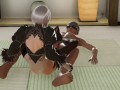 2B does a footjob on 9s penis