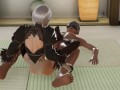 2B does a footjob on 9s penis