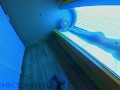 Arabic Slut has Orgasm in Public Tanning Bed