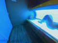 Arabic Slut has Orgasm in Public Tanning Bed