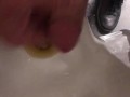 At work Risky Public Masturbation, Cumshot into the urinal after taking a long piss, startled midway