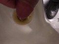 At work Risky Public Masturbation, Cumshot into the urinal after taking a long piss, startled midway