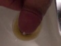 At work Risky Public Masturbation, Cumshot into the urinal after taking a long piss, startled midway