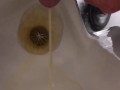 At work Risky Public Masturbation, Cumshot into the urinal after taking a long piss, startled midway