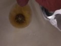 At work Risky Public Masturbation, Cumshot into the urinal after taking a long piss, startled midway