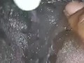 Loud orgasm and wet black pussy