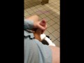 Hairy ginger out in public pulling that cock around str8 guys