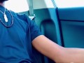 Black Dick Solo Cum while driving