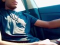 Black Dick Solo Cum while driving