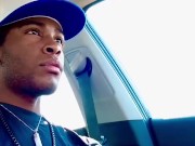 Black Dick Solo Cum while driving