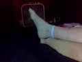 Amazingly orgasmic footjob through 3 different pairs of socks!