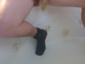 pissing and cumming in condom