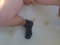 pissing and cumming in condom