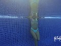 Exhibitionist Amateur Wife plays in the hotel's public pool and fucks on the balcony!