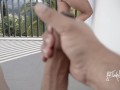 Exhibitionist Amateur Wife plays in the hotel's public pool and fucks on the balcony!