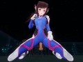 3D HENTAI POV DVA in tight suit rides your cock