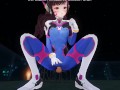 3D HENTAI POV DVA in tight suit rides your cock