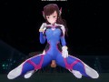 3D HENTAI POV DVA in tight suit rides your cock